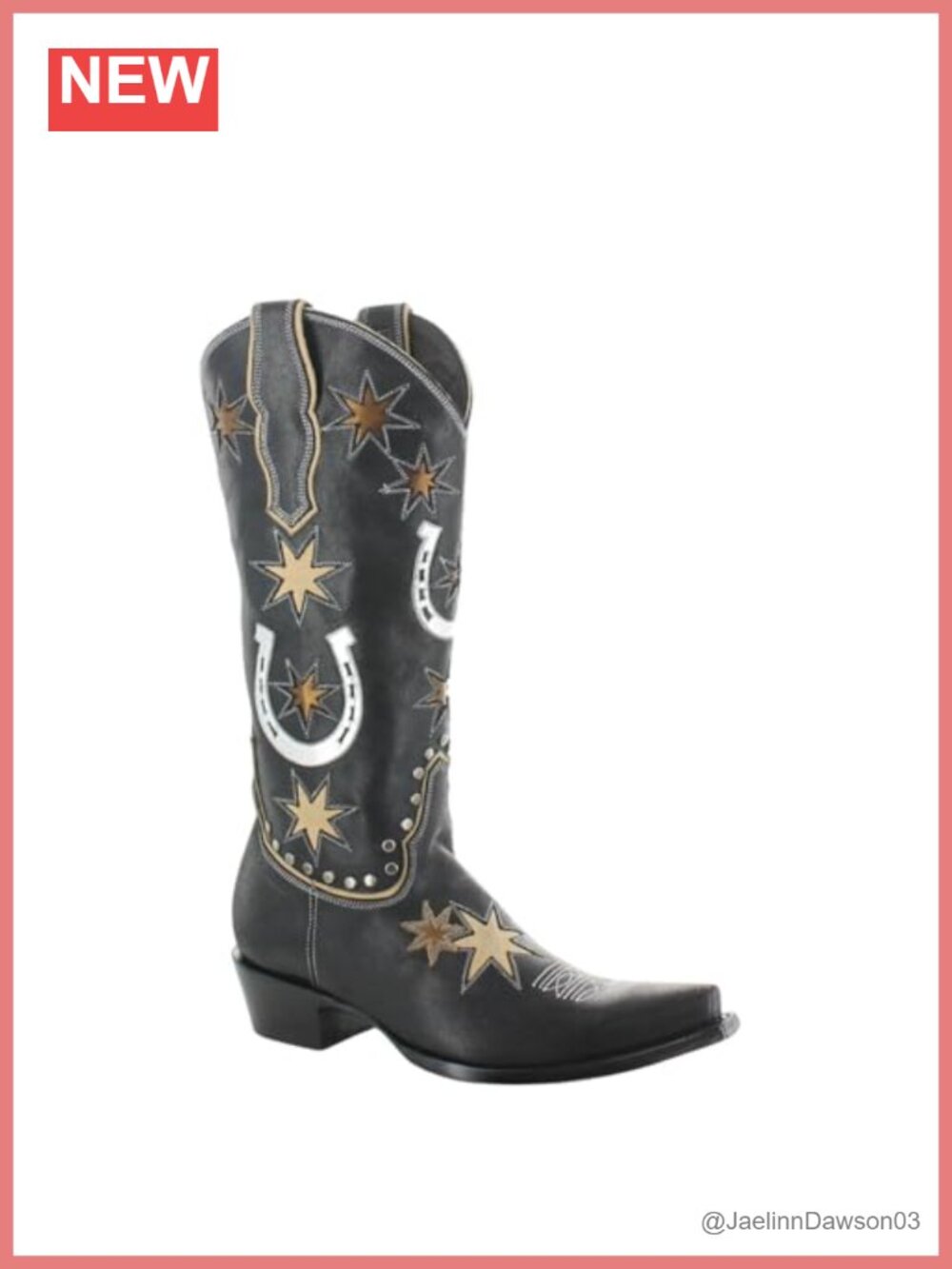 Handcrafted Goat Leather Western Cowboy Boots Pointed Toe Mid-Calf